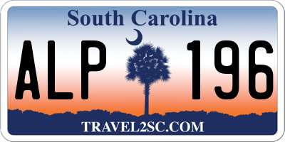SC license plate ALP196