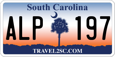 SC license plate ALP197