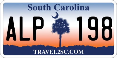 SC license plate ALP198