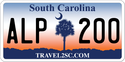 SC license plate ALP200