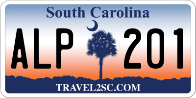 SC license plate ALP201