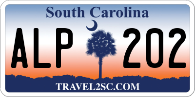 SC license plate ALP202