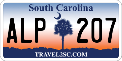 SC license plate ALP207