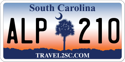 SC license plate ALP210
