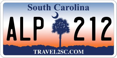 SC license plate ALP212