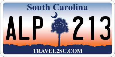 SC license plate ALP213