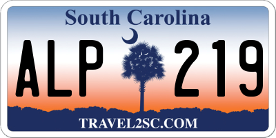 SC license plate ALP219