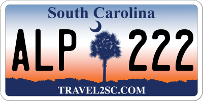 SC license plate ALP222