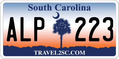 SC license plate ALP223