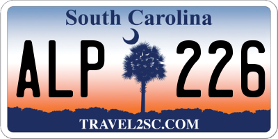 SC license plate ALP226