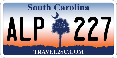 SC license plate ALP227