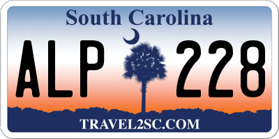 SC license plate ALP228