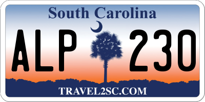 SC license plate ALP230
