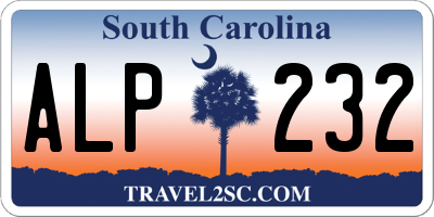 SC license plate ALP232