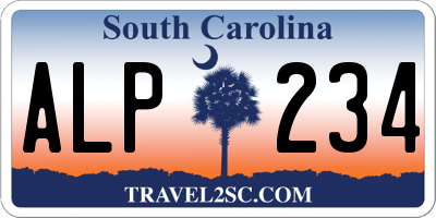 SC license plate ALP234