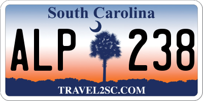 SC license plate ALP238