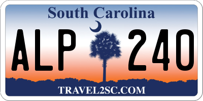 SC license plate ALP240