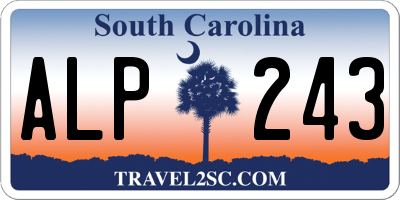 SC license plate ALP243