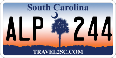 SC license plate ALP244