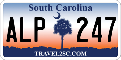 SC license plate ALP247