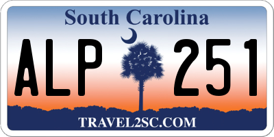 SC license plate ALP251