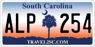 SC license plate ALP254