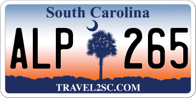SC license plate ALP265