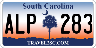 SC license plate ALP283