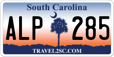SC license plate ALP285