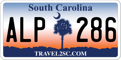 SC license plate ALP286