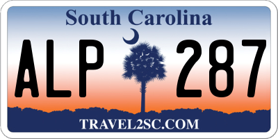 SC license plate ALP287