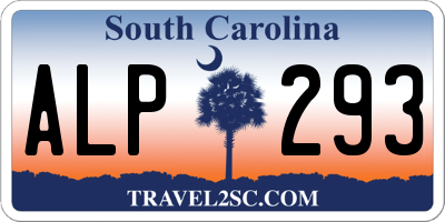 SC license plate ALP293