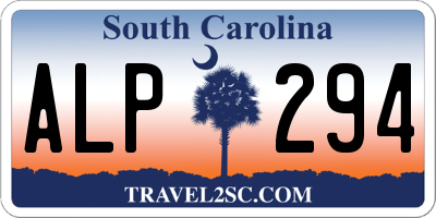 SC license plate ALP294