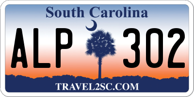SC license plate ALP302
