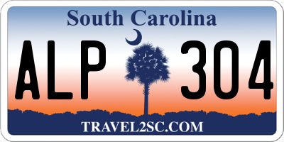 SC license plate ALP304