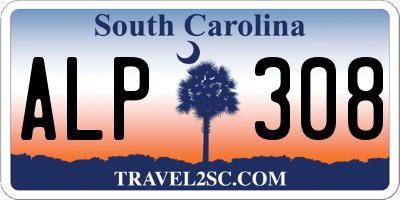 SC license plate ALP308