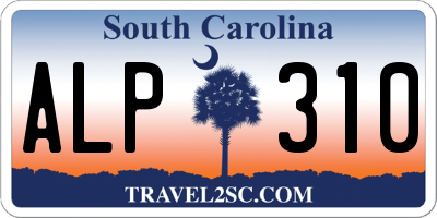 SC license plate ALP310