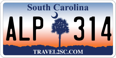 SC license plate ALP314
