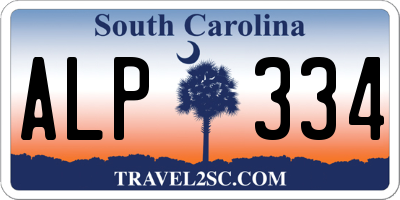 SC license plate ALP334