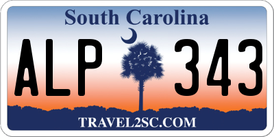 SC license plate ALP343