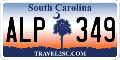 SC license plate ALP349