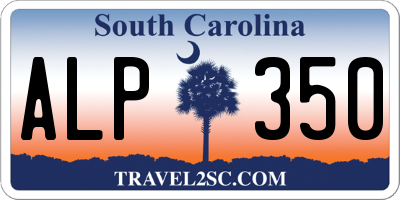 SC license plate ALP350