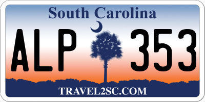 SC license plate ALP353