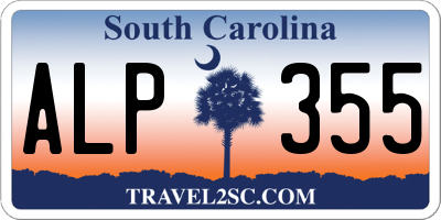 SC license plate ALP355