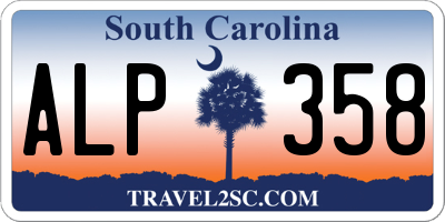 SC license plate ALP358