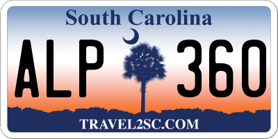 SC license plate ALP360