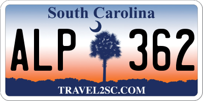 SC license plate ALP362