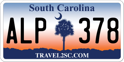 SC license plate ALP378