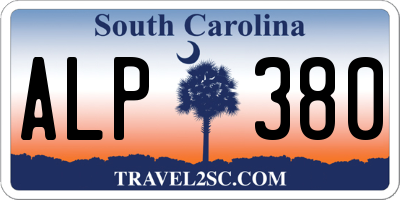SC license plate ALP380
