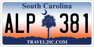 SC license plate ALP381